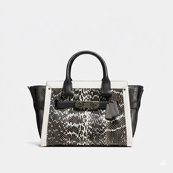 Coach Handbags - Coach Swagger 27 Exotic Genuine Snakeskin Colorblock